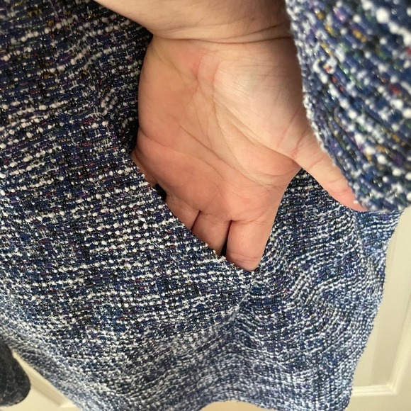 Lane Bryant 22/24 Cowl Neck Textured Sweater Blue Silver Metallic - Picture 7 of 8